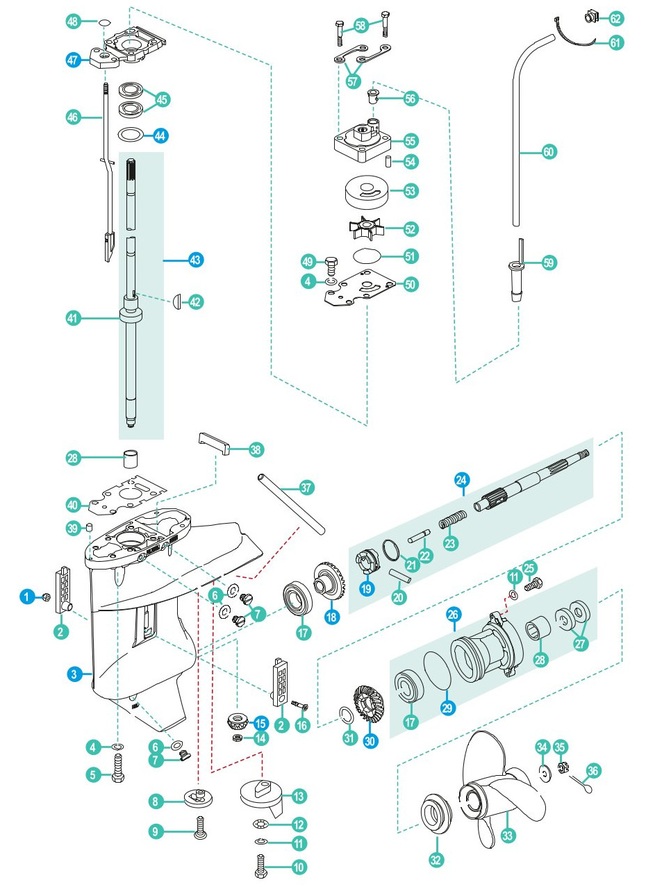 Parsun F15 EFI, F20 EFI - EFI Unterwasserteil