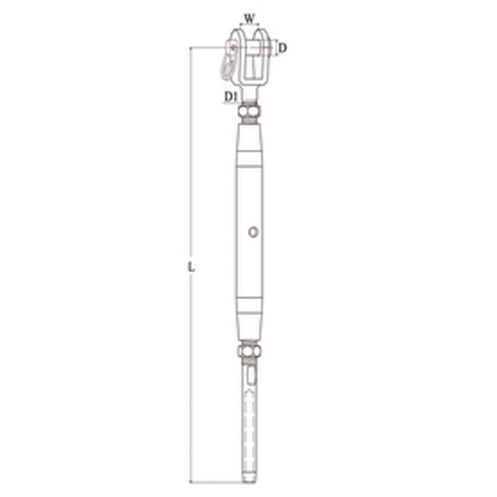 Talamex Wantenspanner Gabel - Terminal M6 Ø 3 mm Maße