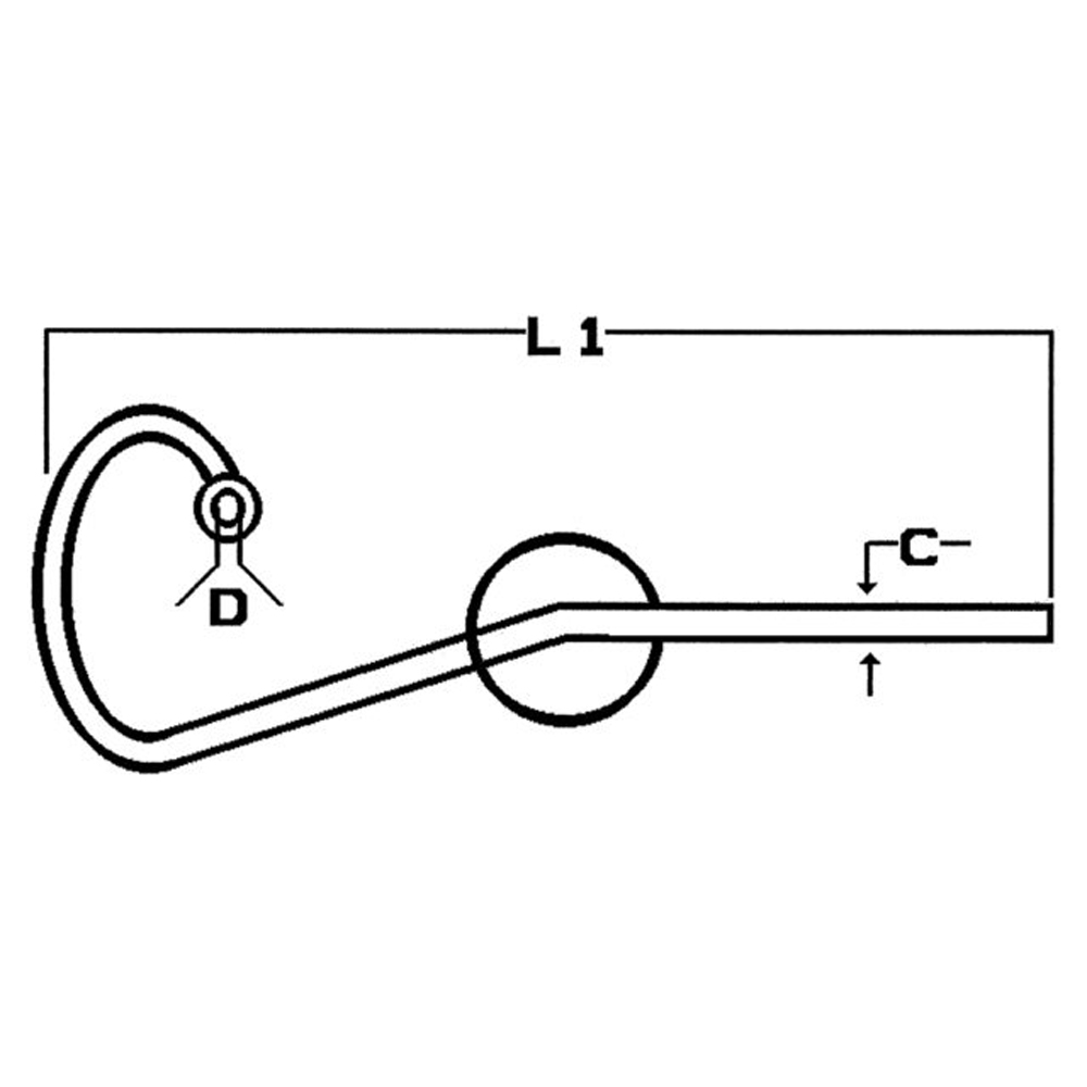 Sliphaken Edelstahl 1/4 Inch 150 mm Maße