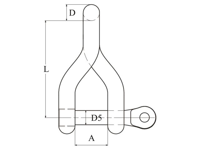 Schäkel gedreht kurz uv. Bolzen 4mm