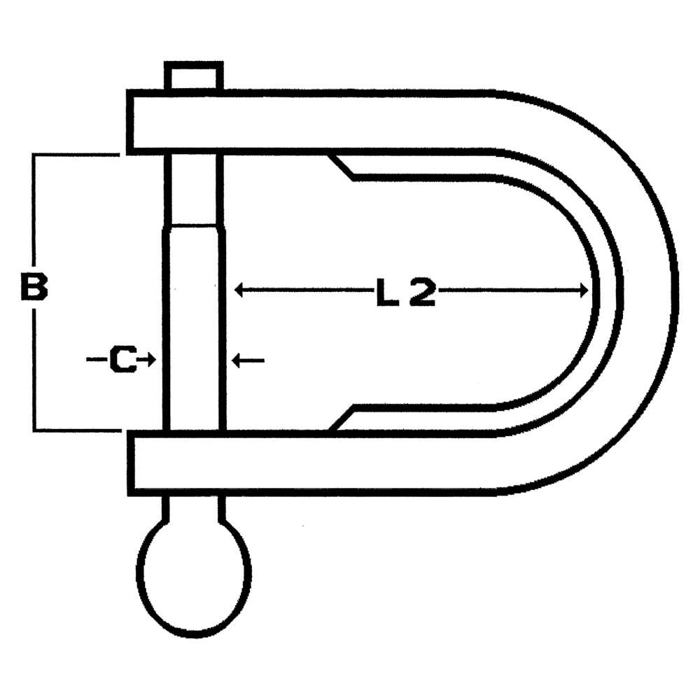 Talamex Schäkel Form D Edelstahl 4mm flach Maße