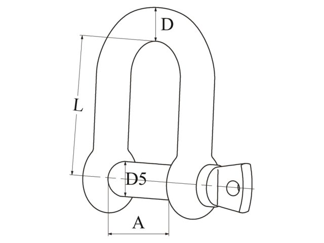 Talamex Schäkel Form D kurz 4mm Edelstahl