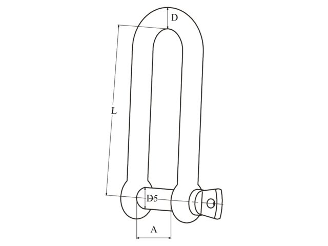 Talamex Schäkel Form D lang 4mm Edelstahl