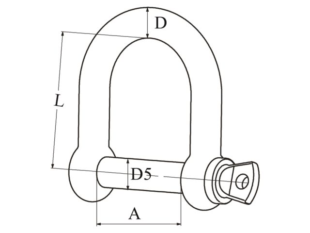 Schäkel Form D weit Bolzen 8mm