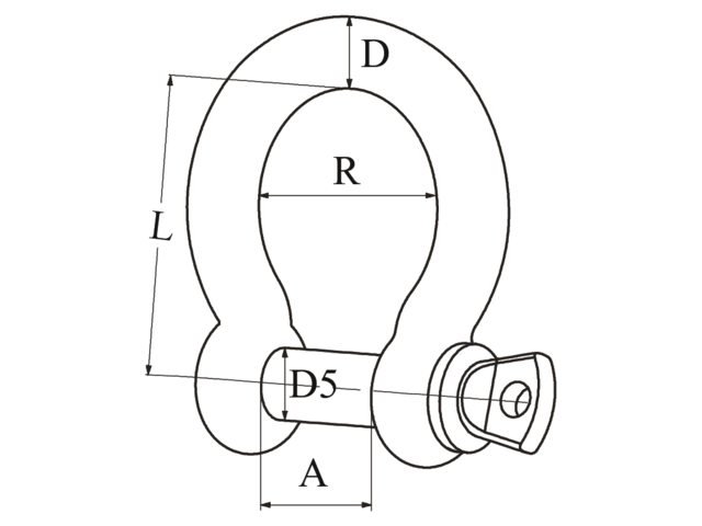 Talamex Schäkel geschweift 4mm Edelstahl