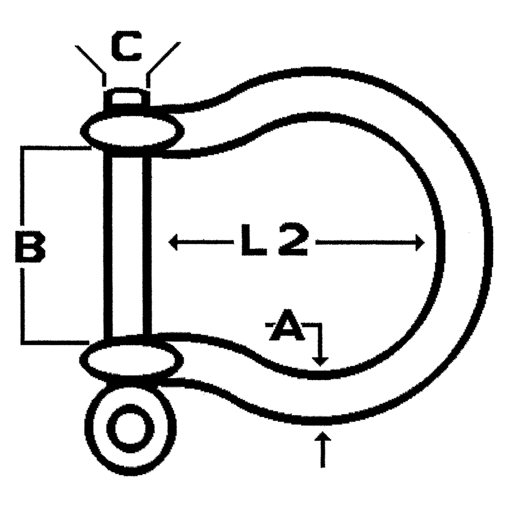 Schäkel geschweift 5mm (Q1) maße