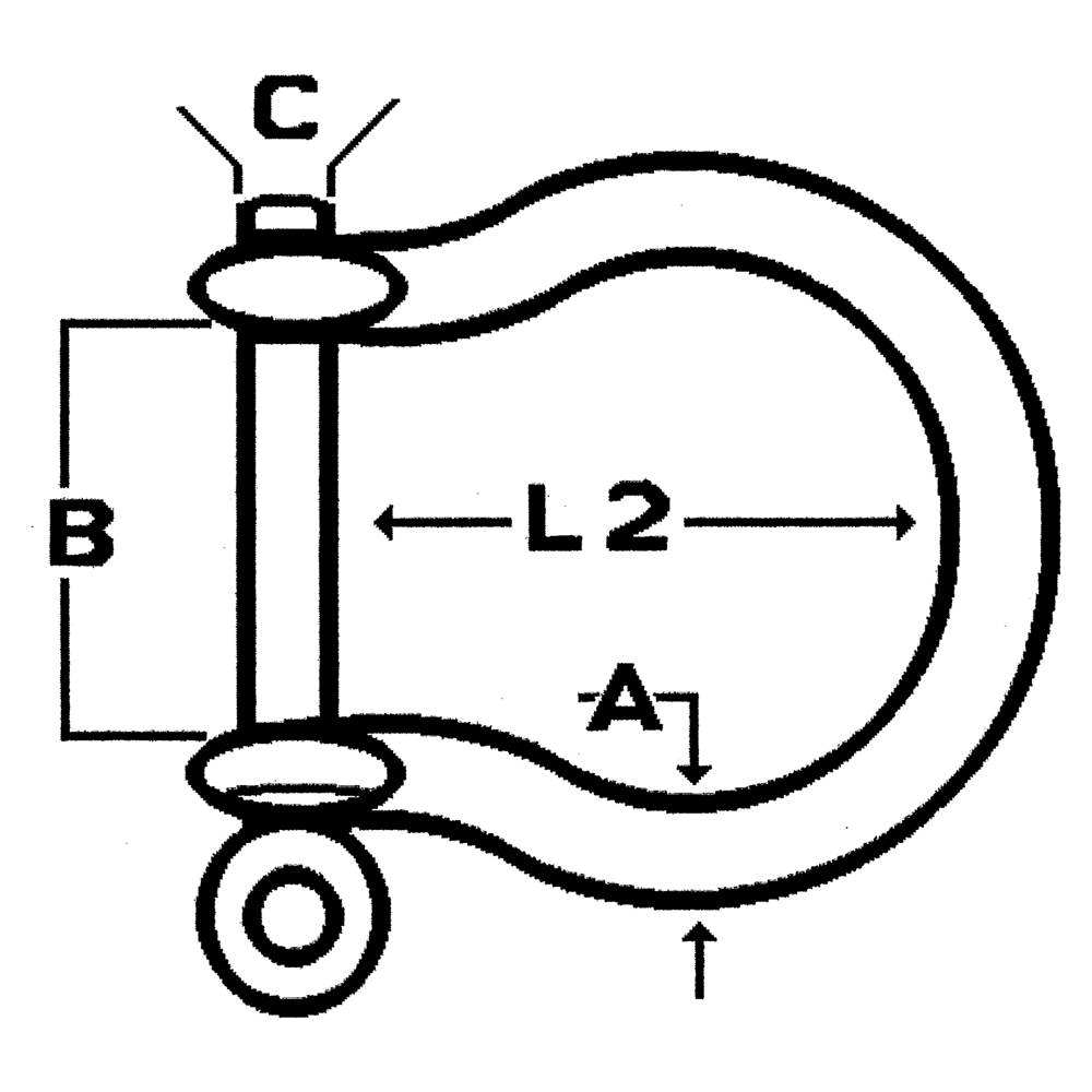 Talamex Schäkel geschweift verzinkt 8mm