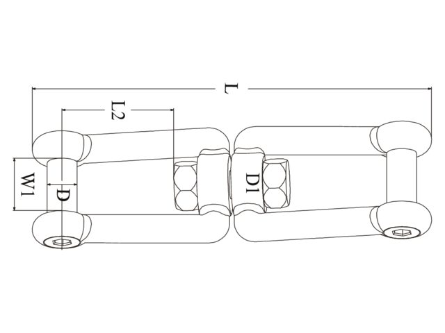 Wirbelschäkel Edelstahl Gabel-Gabel Sechskant 5mm