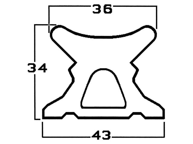 X-Schiene 36x36mm 120cm 747