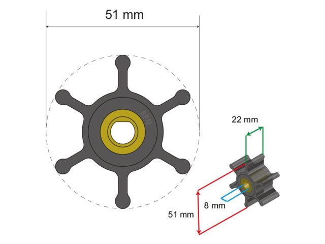 Albin Premium Ballast Impeller PN 06-04-036