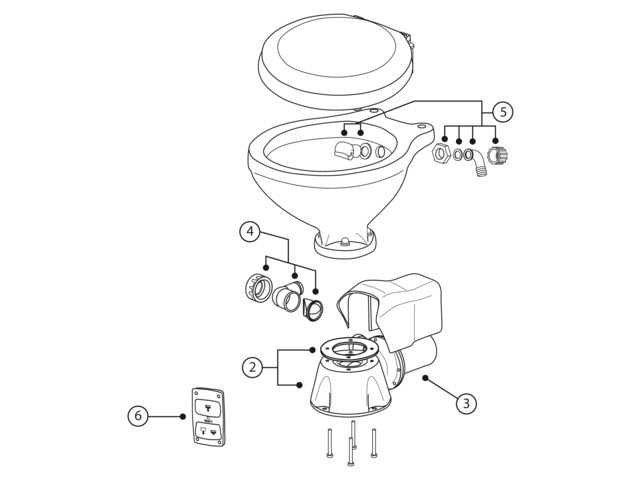 Albin Marine Toilette Silent kompakt 12V