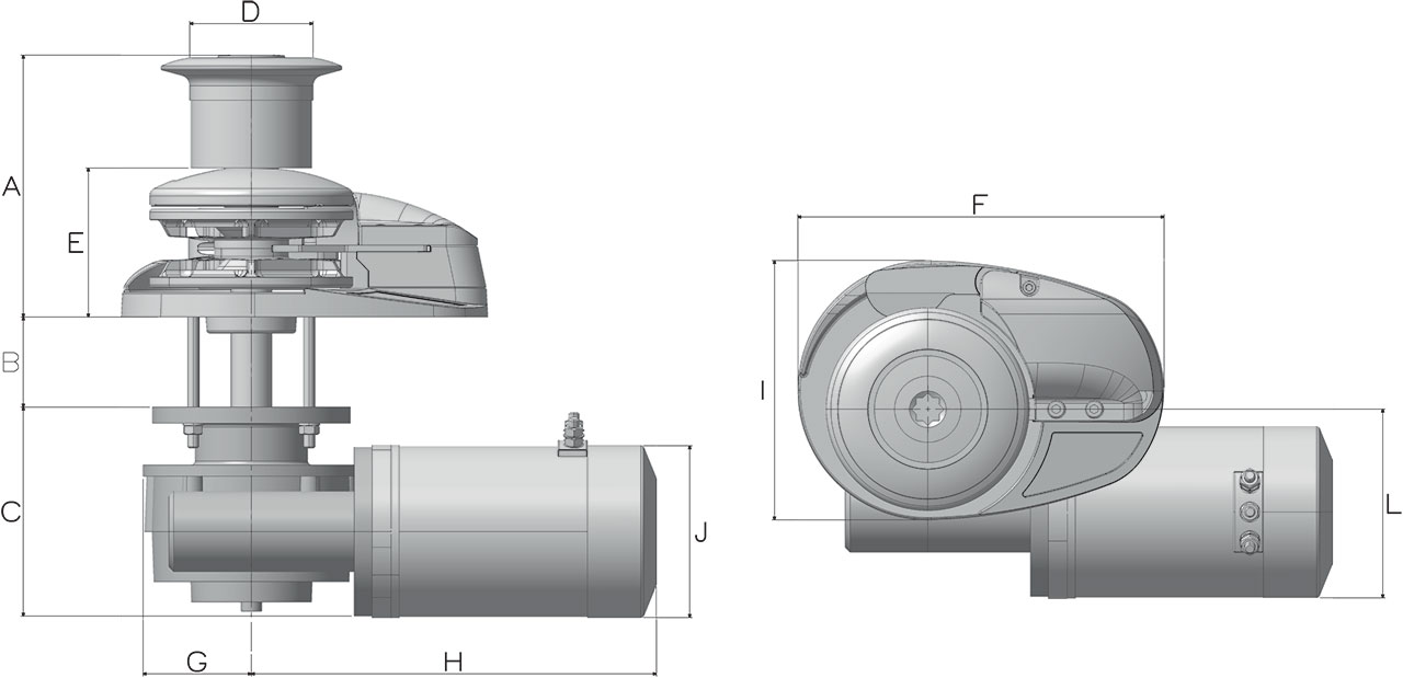 Ankerwinde Vertical  Modell Project X3"  10mm  12V  1700W  ohne Spillkopf"