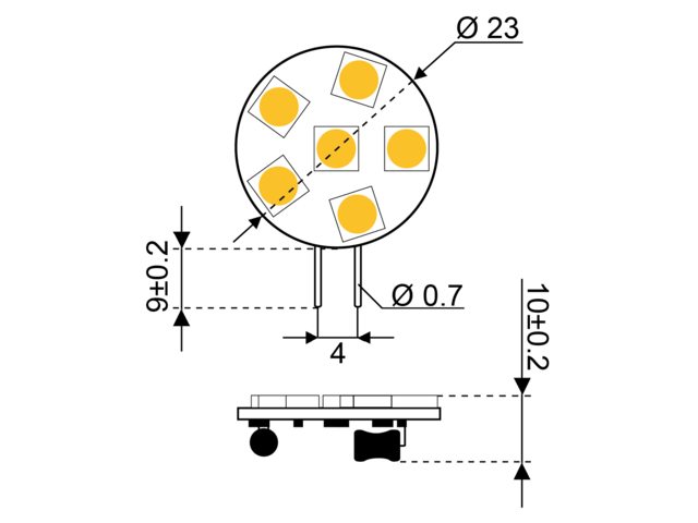 S-LED 6 10-30V G4 Plättchen