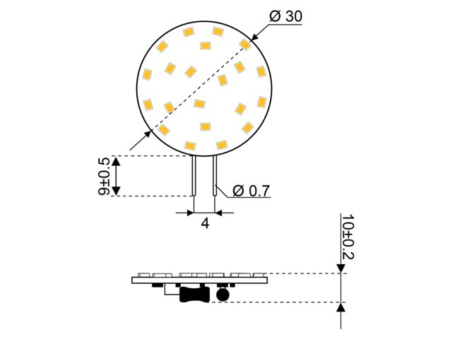 S-LED 21 10-30V G4-seitlich 2700K