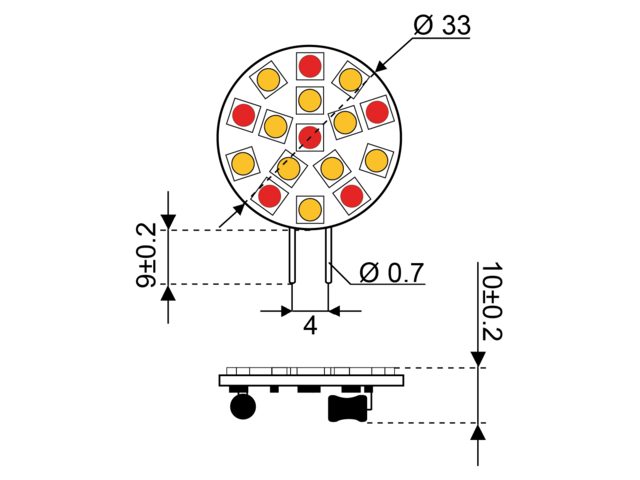 S-LED 16 10-30V G4 Plättchen