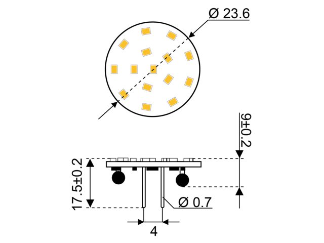 S-LED 15 10-30V G4-back 2700K