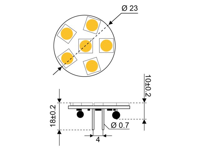 S-LED 6 10-30V GZ4 Plättchen