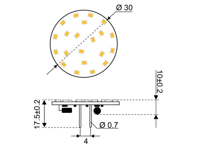 S-LED 21 10-30V G4-back 2700K