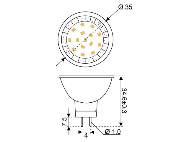 S-LED 15 10-30V GU4 2700K