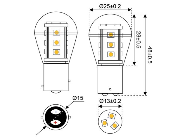 S-LED 15 10-30V BAY15d