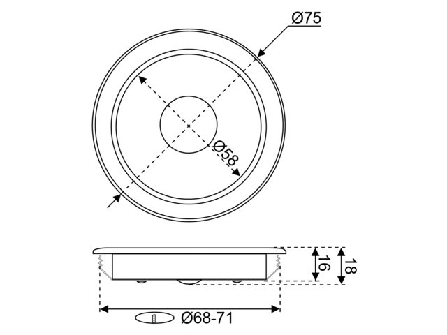 LED Einbauleuchte dimmbar 10-15V 2700K 75mm