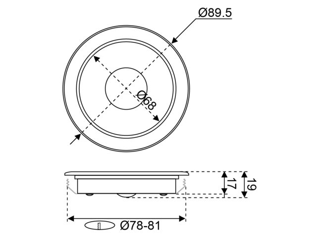 LED Einbauleuchte dimmbar 10-15V 2700K 90mm