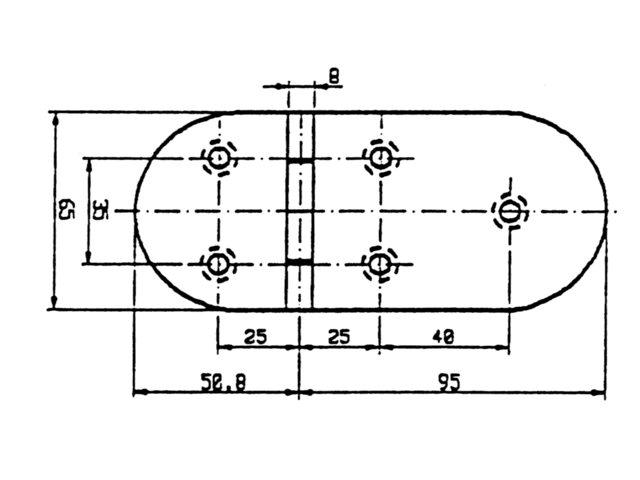 Scharnier 145.8x65mm 90°