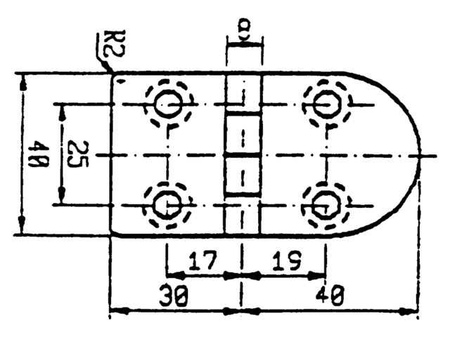 Scharnier 70x40mm 90°