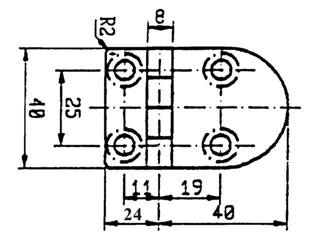 Scharnier 57x40mm 90°