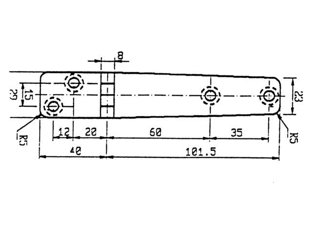 Scharnier 141.5x29mm 90°