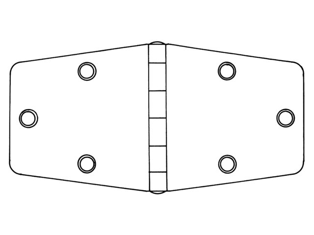 Scharnier Edelstahl 75.5x151x2mm