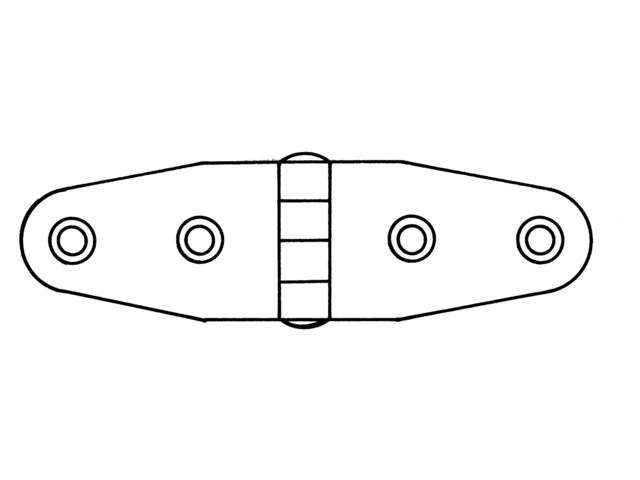 Scharnier Edelstahl 101x27.5x2mm