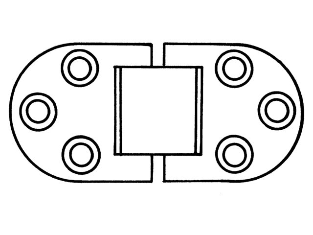 Scharnier Edelstahl 51x38x1.5mm