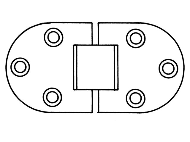 Scharnier Edelstahl 51x38x1.5mm