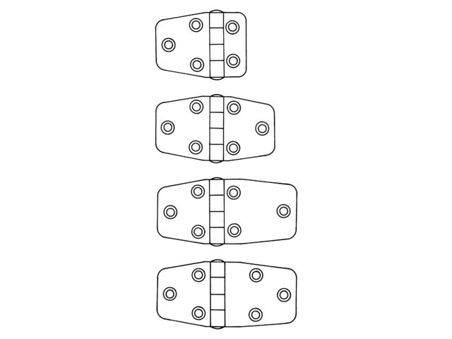 Scharnier Edelstahl 54.5x38.5x2mm