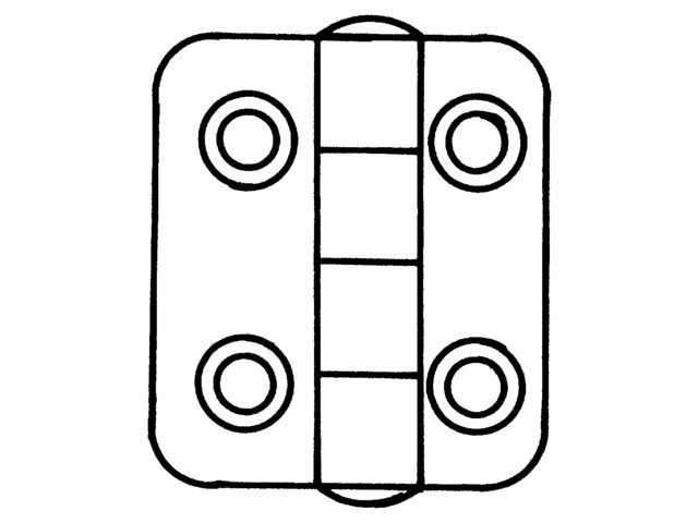 Scharnier Edelstahl 63.5x38.5x2mm