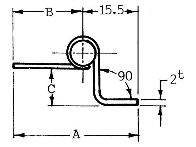 Scharnier Edelstahl 63.5x38.5x2mm