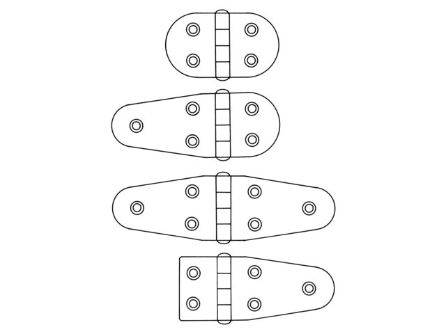 Scharnier Edelstahl 70x38.5x2mm