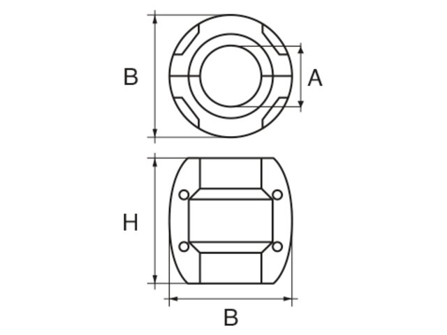 Wellen-Anode Kugelform Zink 22mm