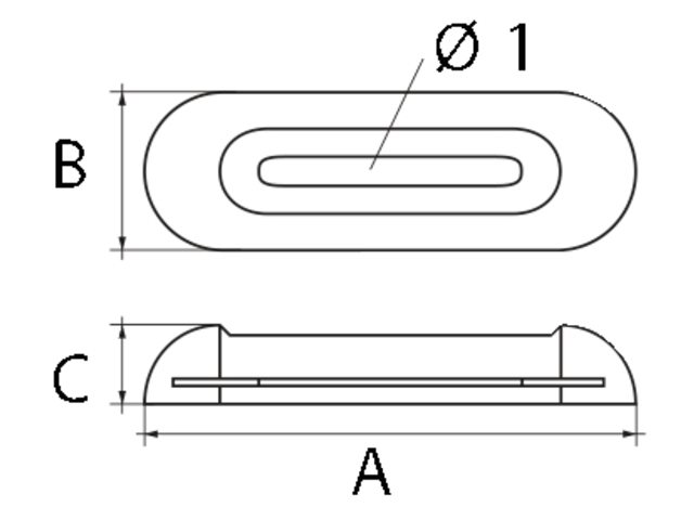 Rumpf-Anode aufschraubar Zink 200x65x35mm