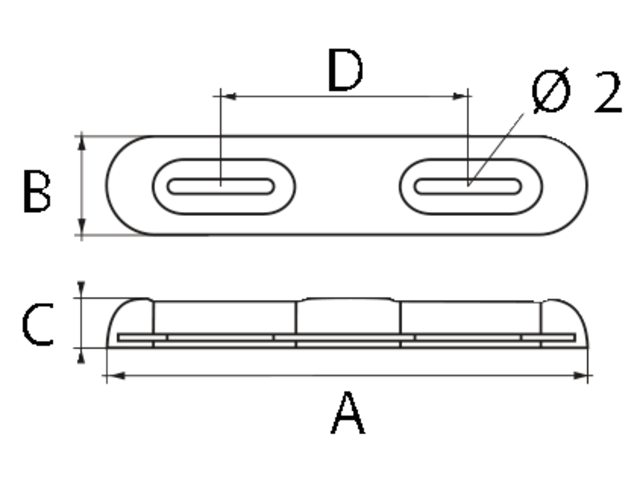 Rumpf-Anode aufschraubar Zink 320x65x35mm