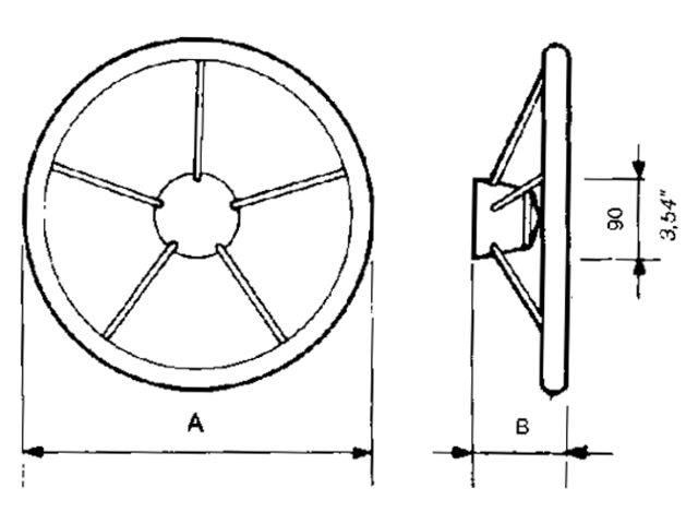 V35 Steuerrad Edelstahl 345mm