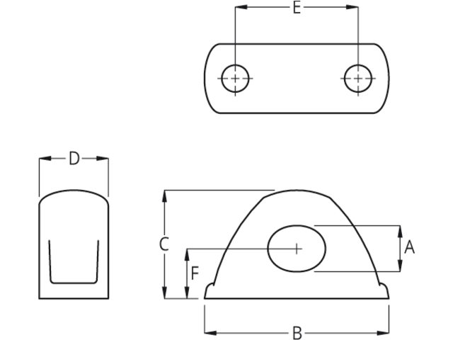 RF8091-12 Ropeglide Fairlead single schwarz 12mm