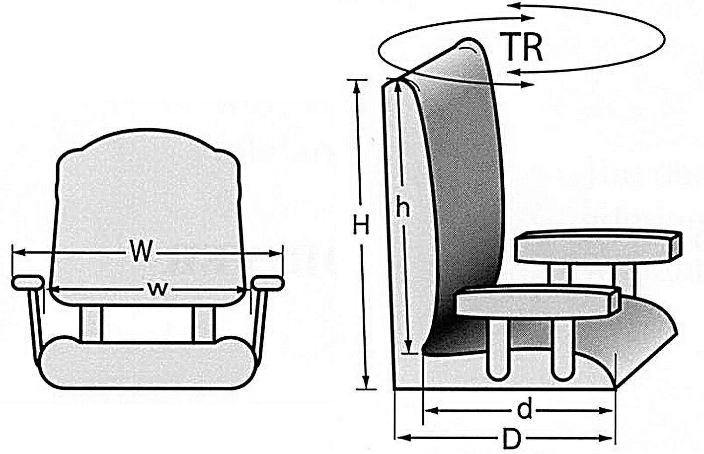 Steuerstuhl Modell Twin, Grau/Dunkelgrau