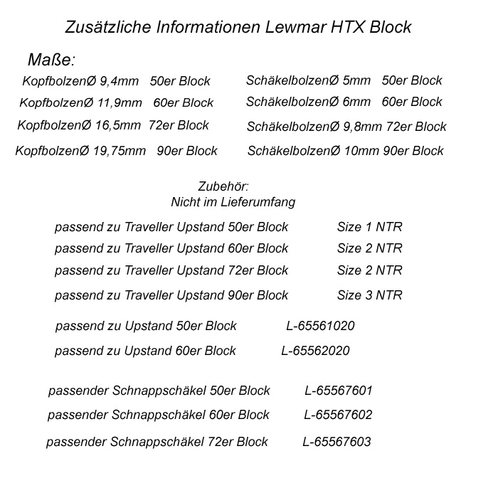 Lewmar 29197202 HTX Block 2-scheibig Tau 14mm