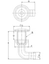 Borddurchlass Edelstahl Schlauchanschluss 25mm