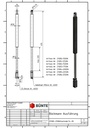 Gasfeder 2000N, 615 mm, Hub 22