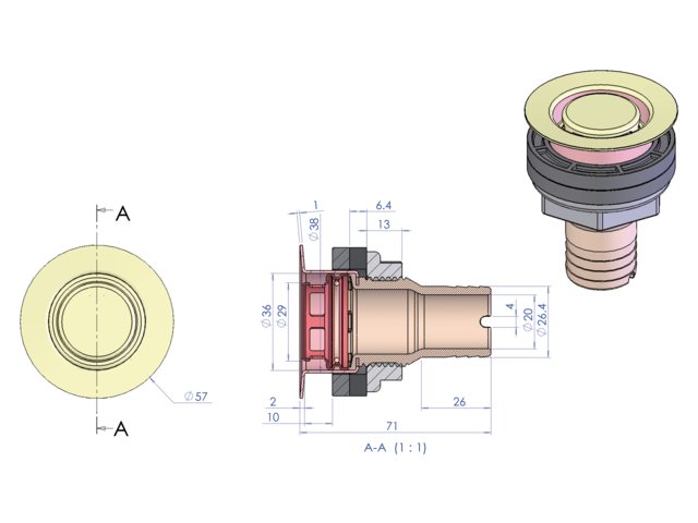 Talamex Abfluss fürs Deck Edelstahl/Acetal gerade