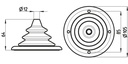 Kabeldurchführung / Balgen mit Montagering Grau D=105 mm