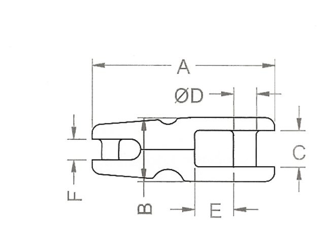 Kong Ankerkettenverbinder 12 - 13 - 14 mm Carbonstahl Maße